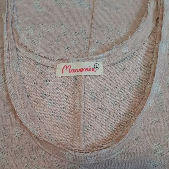 Anthropologie Maronie Women's Distressed Sleeveless Top Large Blush oversizeA27 - Picture 9 of 10